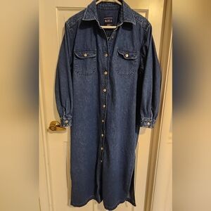 Blue J. Vintage  Denim Long Shirt Dress , Size L